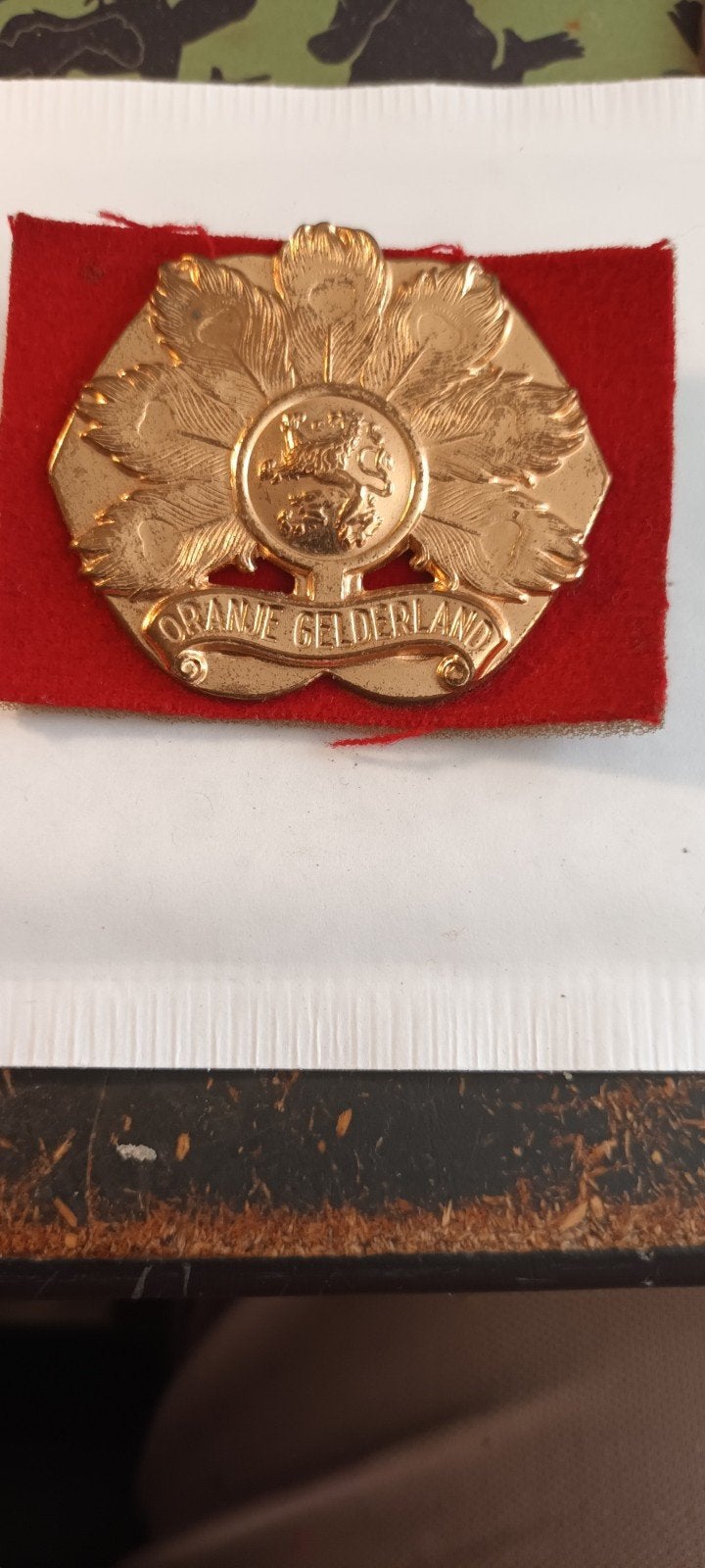 Militair embleem Oranje Gelderland, Ophalen of Verzenden, Landmacht, Nederland, Embleem of Badge