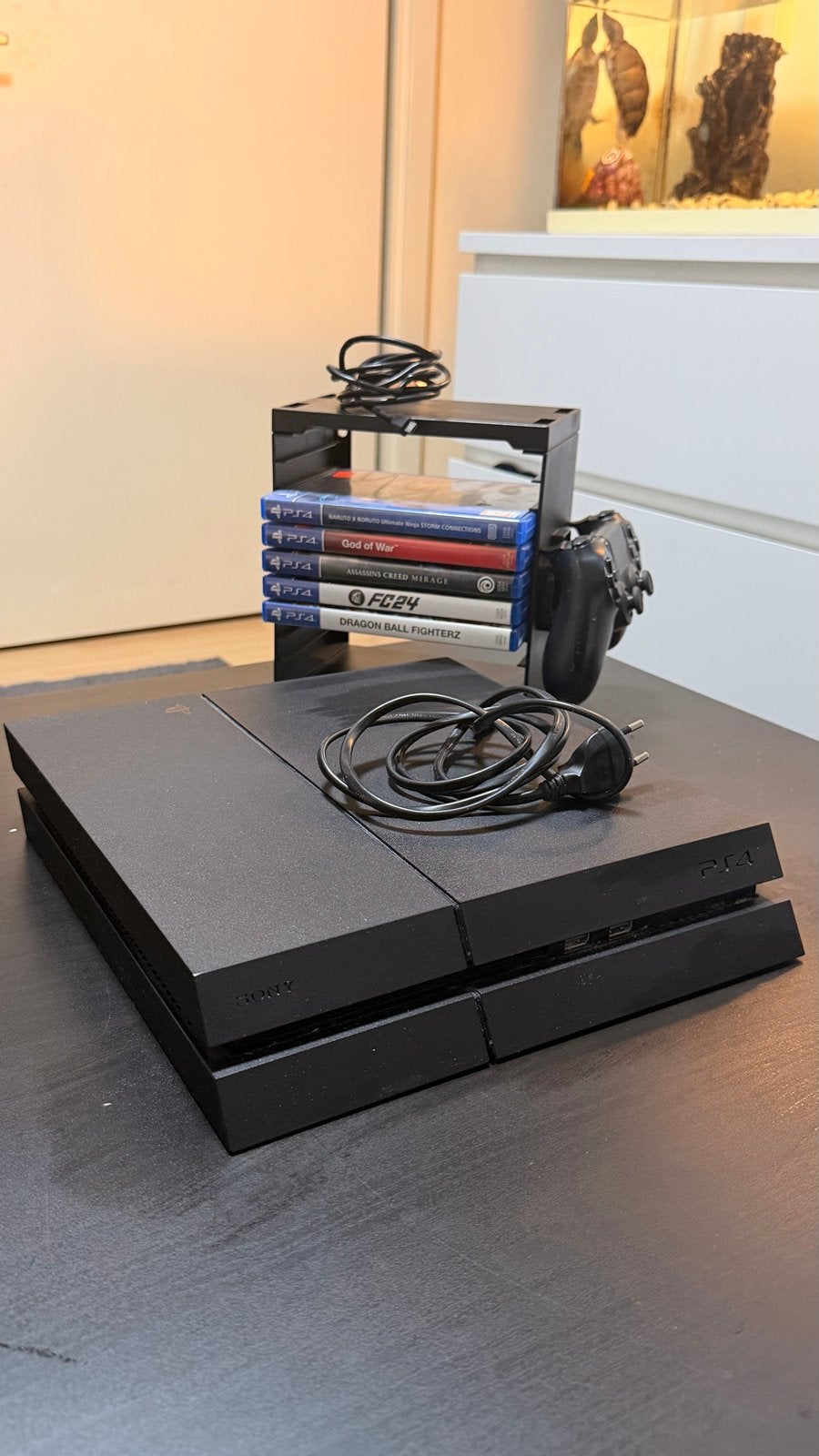 Sony PlayStation 4 Fat 500GB met controller en 5 games, Ophalen, Zo goed als nieuw, Met 1 controller, Original