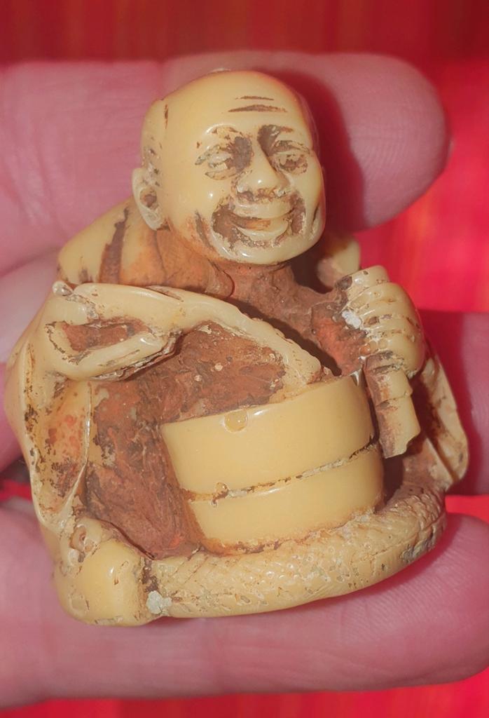 Klein beeldje boedha ( netsuke?) Boedhabeeldje, Verzamelen, Beelden en Beeldjes, Ophalen, Mens