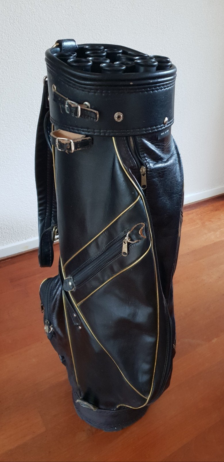 Echt Leren vintage Golftas Ben Sayers, Sport en Fitness, Golf, Ophalen, Tas