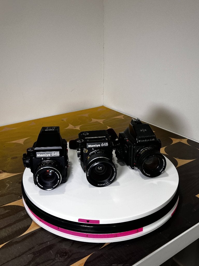 3x Mamiya 645 (1 = defect), Ophalen, Gebruikt, Spiegelreflex, Overige Merken