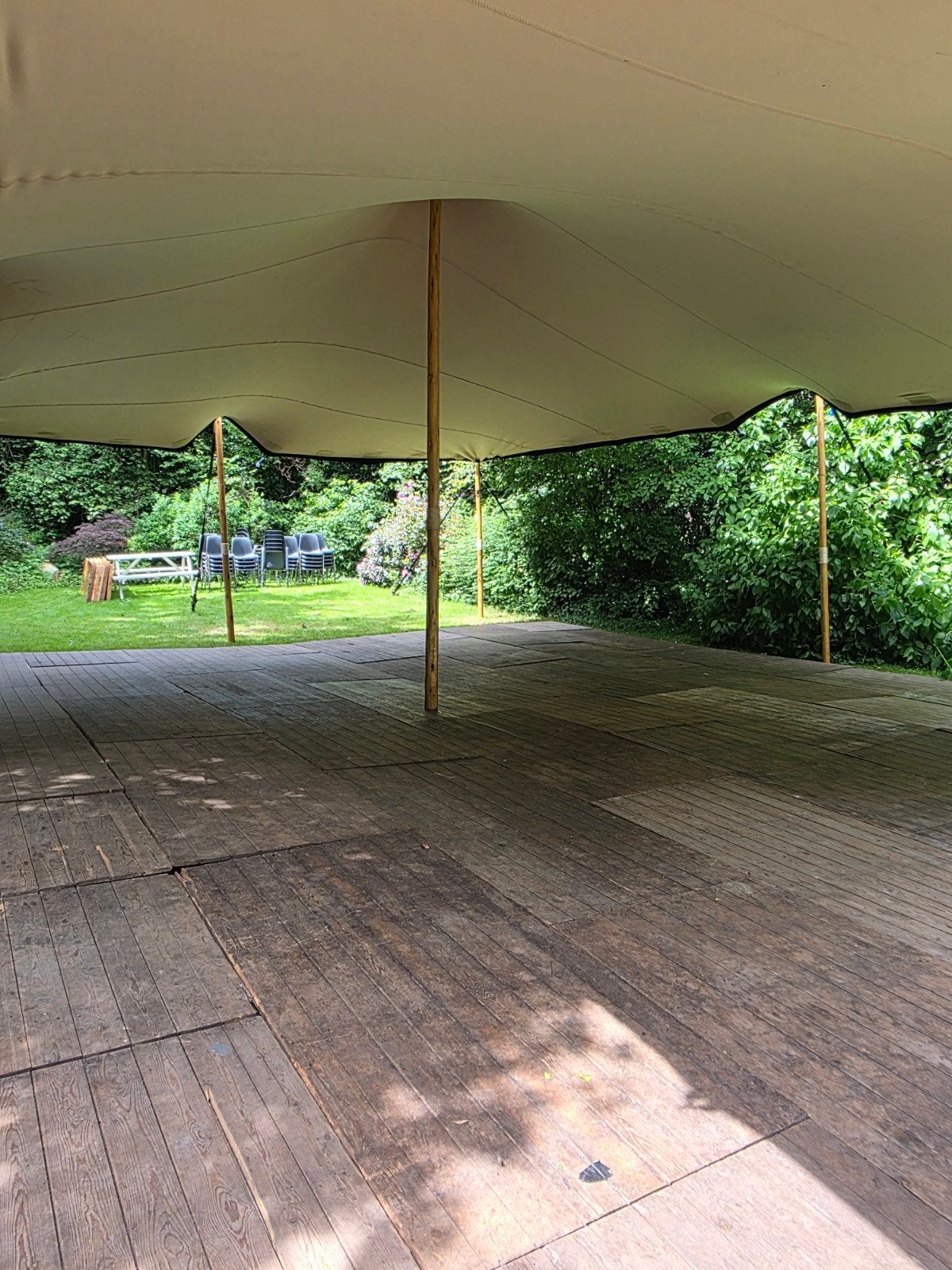 Stretchtent 10x10,5m - Hoogwaardig doek, compleet met palen, Ophalen, Minder dan 5 meter