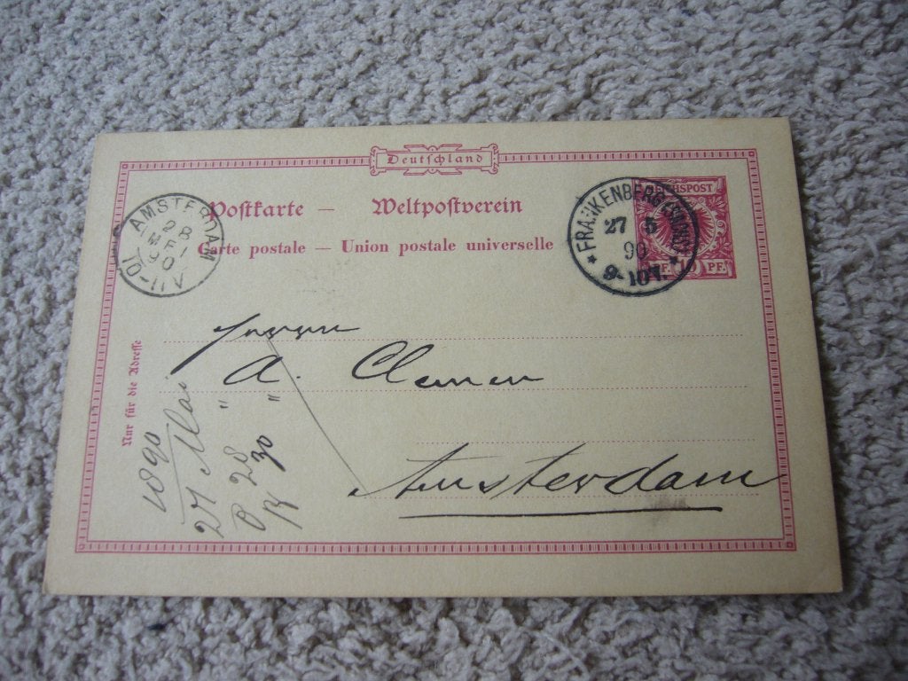 DUITSLAND  =  VERSTUURD NAAR AMSTERDAM  1890, Verzamelen, Ophalen of Verzenden, Voor 1920, Gelopen, Duitsland