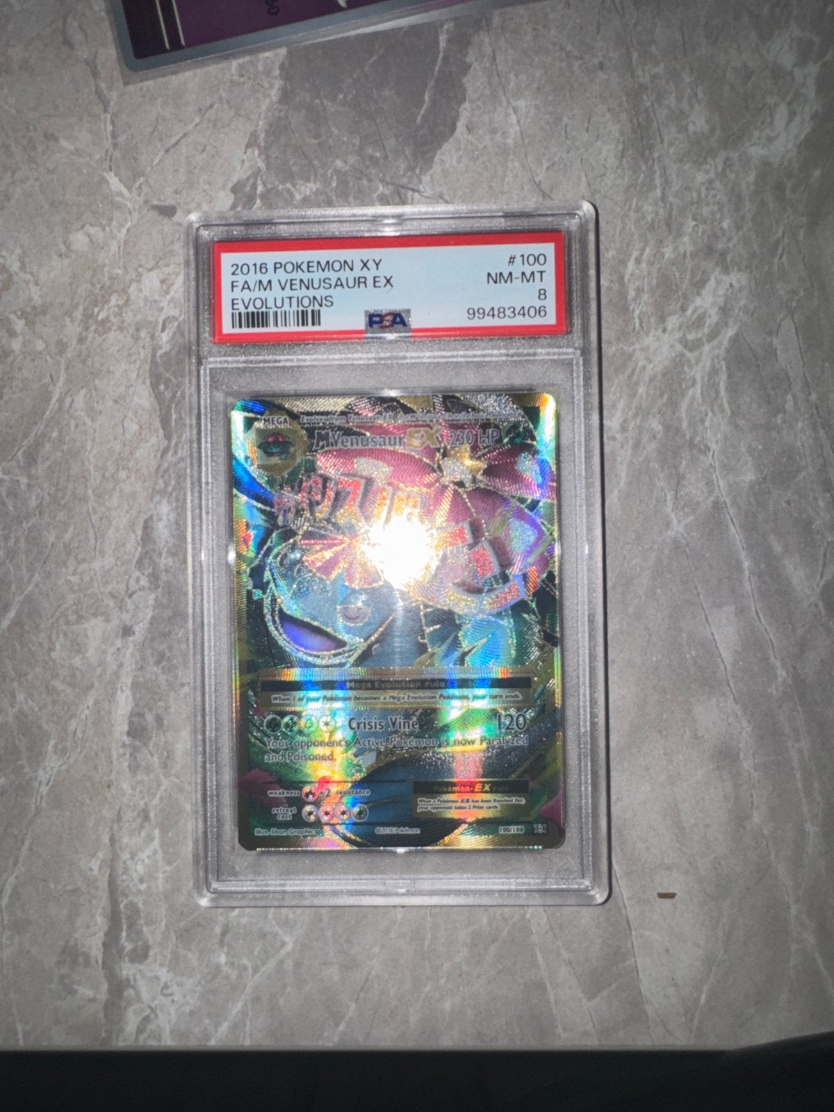 PSA 8 2016 Pokemon XY FA/M Venusaur EX Evolutions, Hobby en Vrije tijd, Verzamelkaartspellen | Pokémon, Ophalen, Zo goed als nieuw