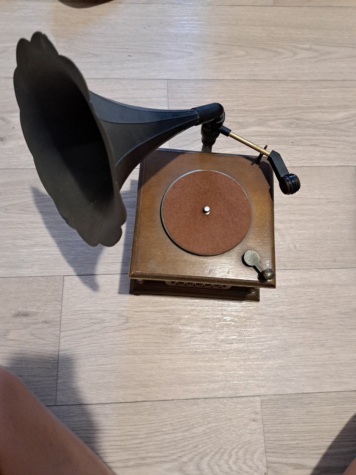 Vintage Grammofoon met Hoorn - Decoratief en Functioneel, Ophalen of Verzenden, Overige merken