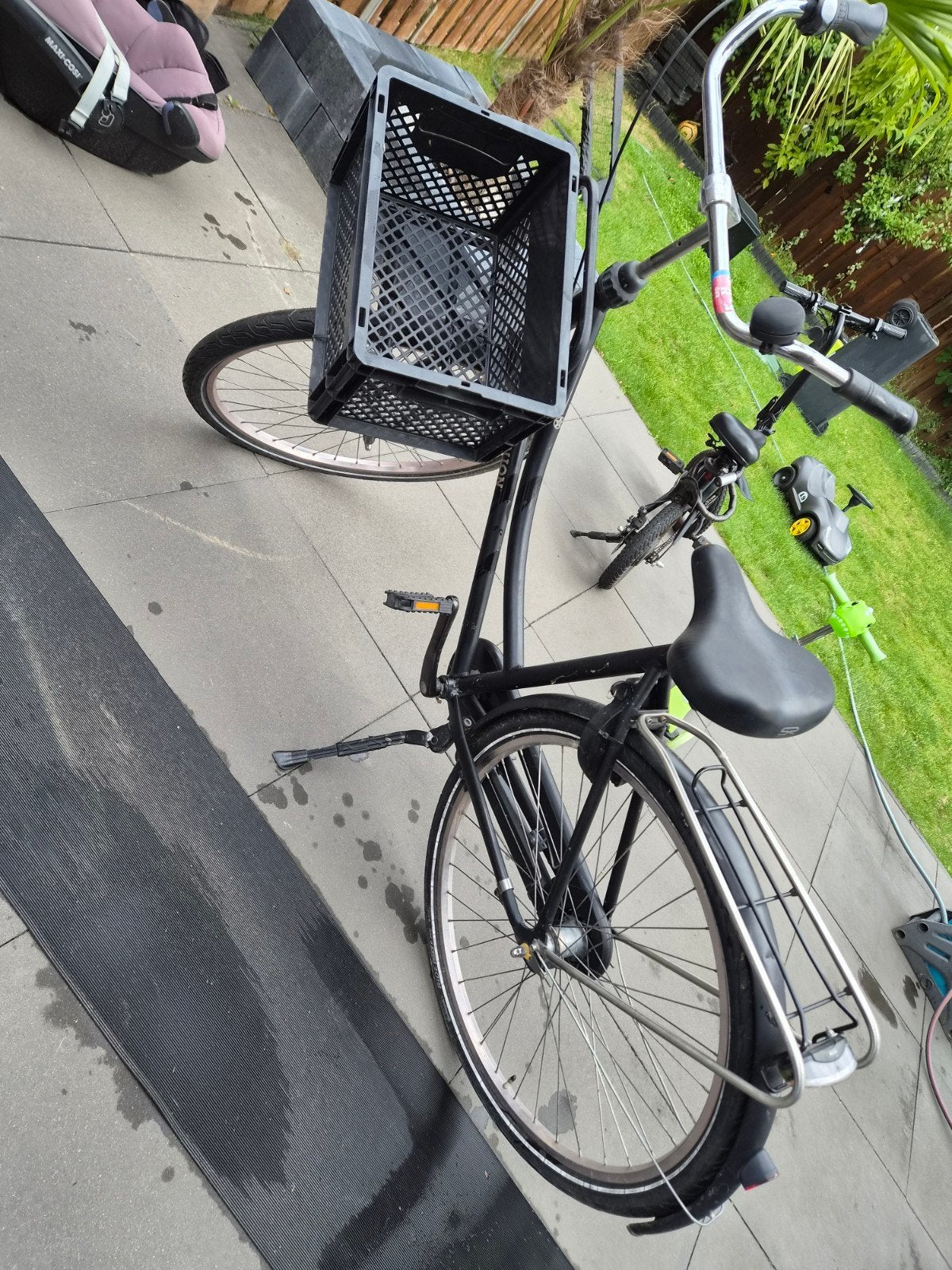 Union transportfiets met voordrager en krat, Fietsen en Brommers, Fietsen | Dames | Damesfietsen, Terugtraprem, Ophalen, Overige merken