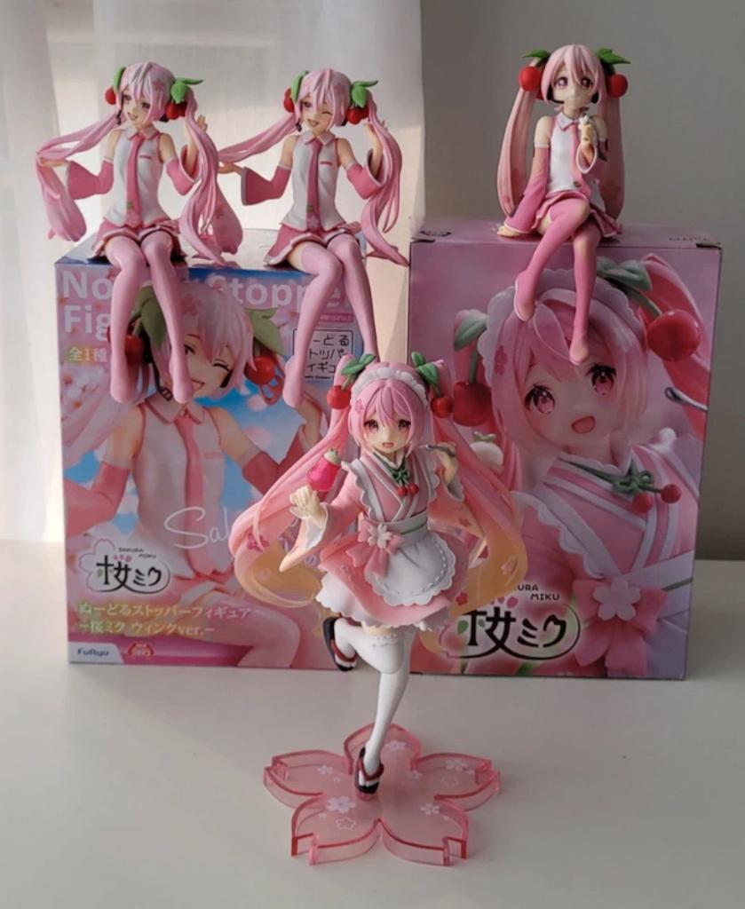 Sakura Miku anime figure set noodle stopper coreful, Verzenden, Zo goed als nieuw