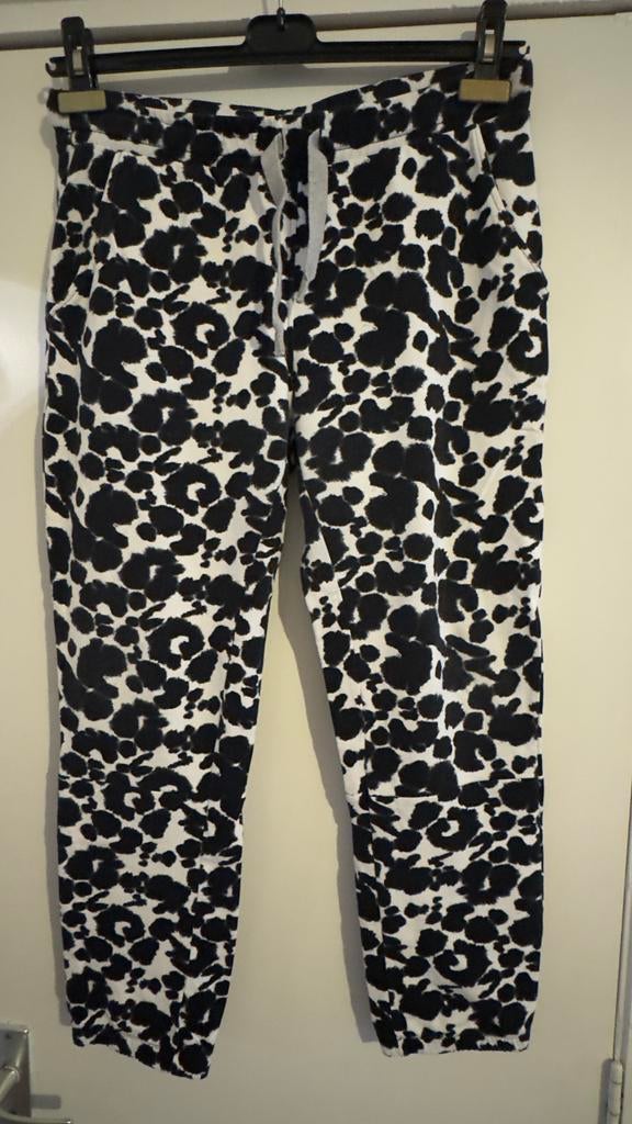 10DAYS Amsterdam jogger broek leopard print zwart/wit maat 1, Maat 38/40 (M), Zwart, Ophalen of Verzenden, Zo goed als nieuw