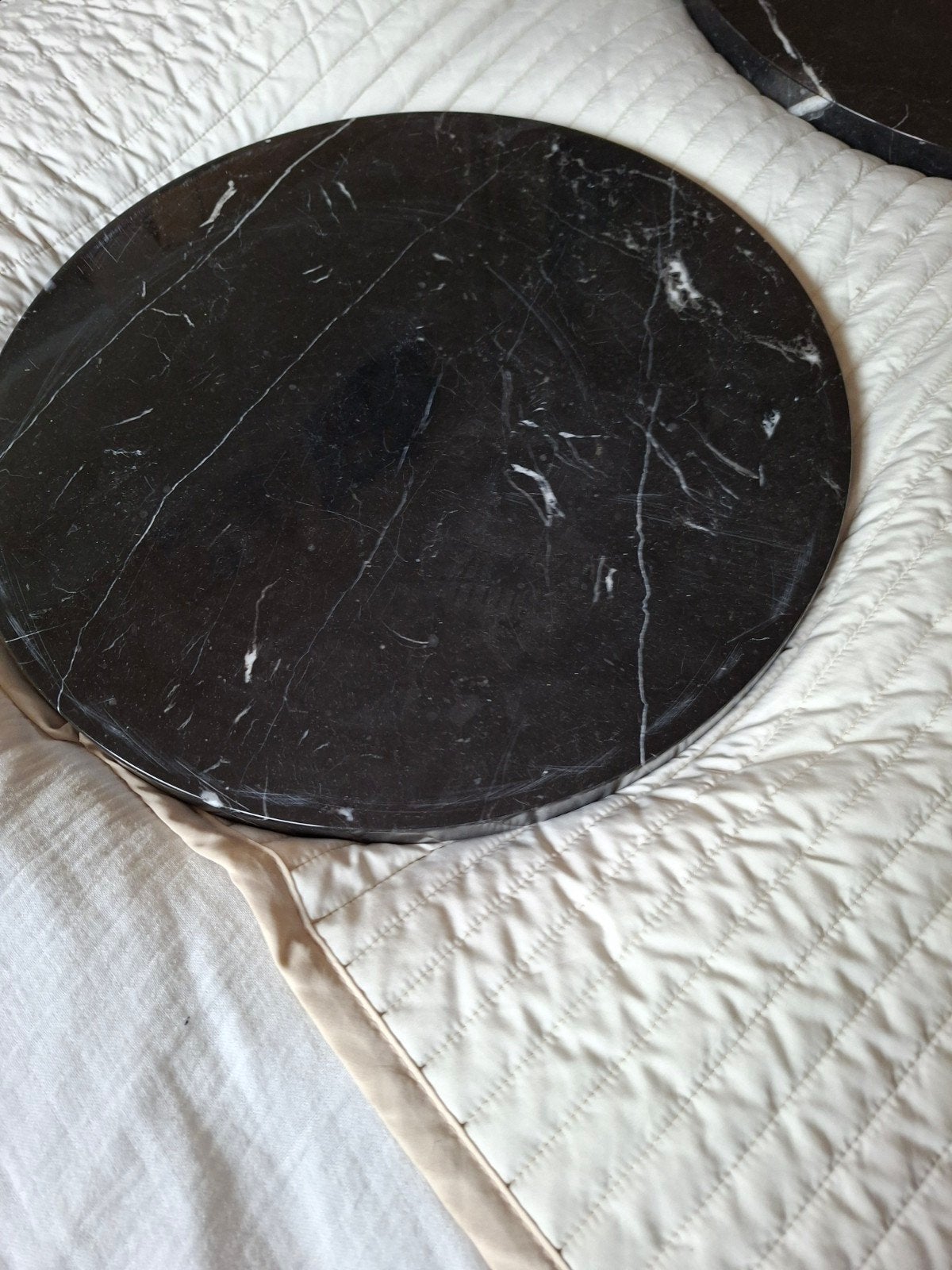 marmeren salontafel/ bijzet tafel  blad, rond. zwart, Ophalen, Overige materialen, 50 tot 100 cm, Rond