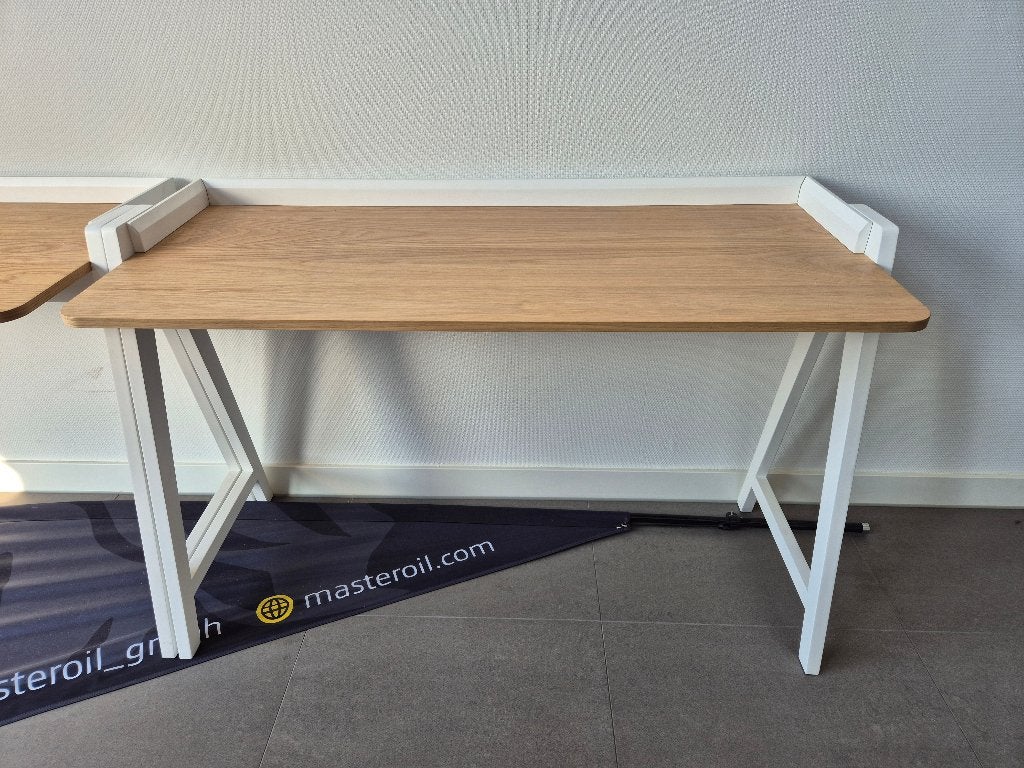 2x bureau rechthoekig eiken., Ophalen, Demontabel, 120 cm, Hout