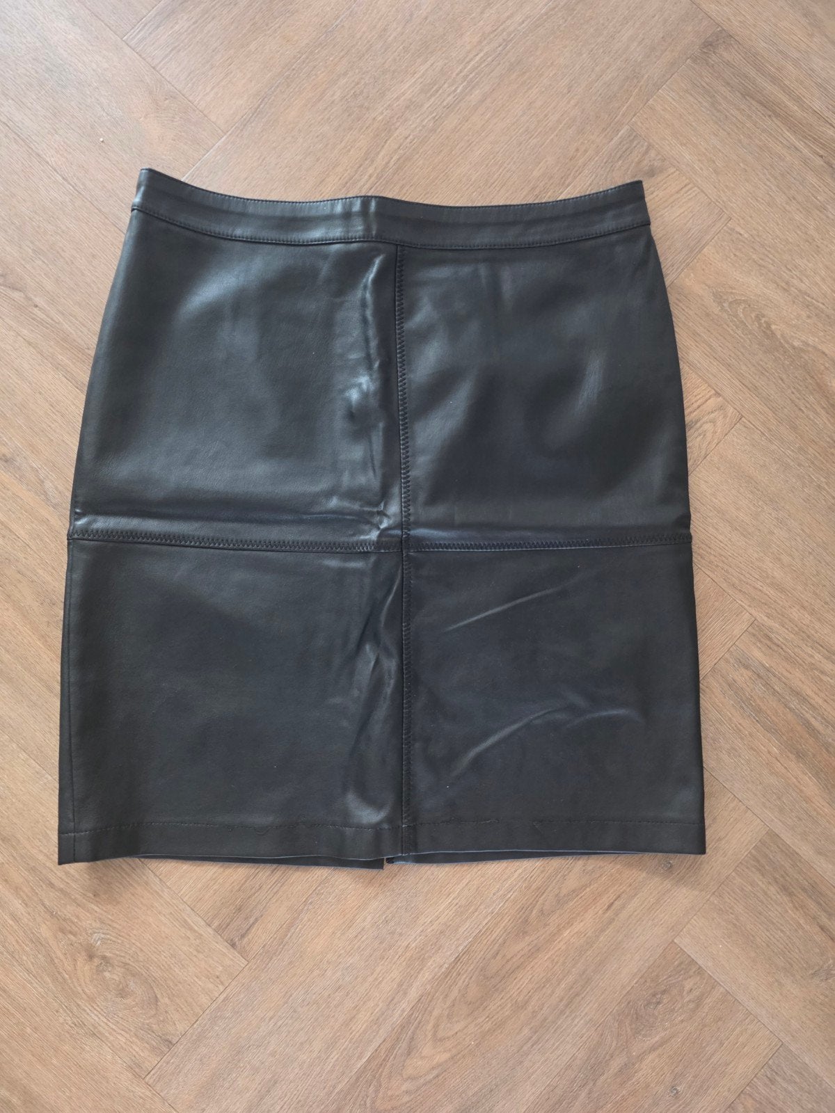 VILA Zwart Leren Rok - Maat XL, VILA, Zwart, Maat 46/48 (XL) of groter, Ophalen of Verzenden