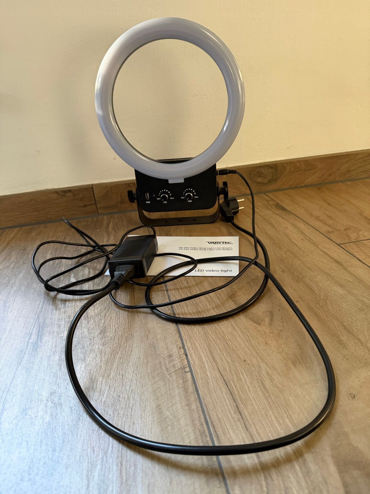 Varytec VR-260 LED Ring Light - Zo goed als nieuw, Audio, Tv en Foto, Fotografie | Fotostudio en Toebehoren, Dimbaar, Ophalen of Verzenden