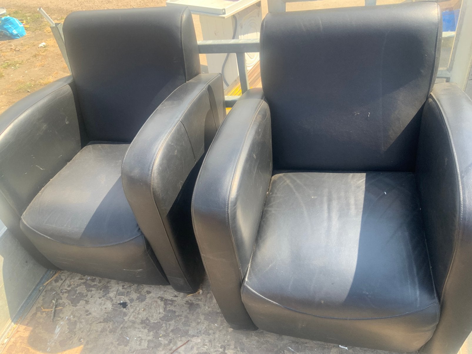 2 leren fauteuils, Ophalen, Zo goed als nieuw, 75 tot 100 cm, 50 tot 75 cm