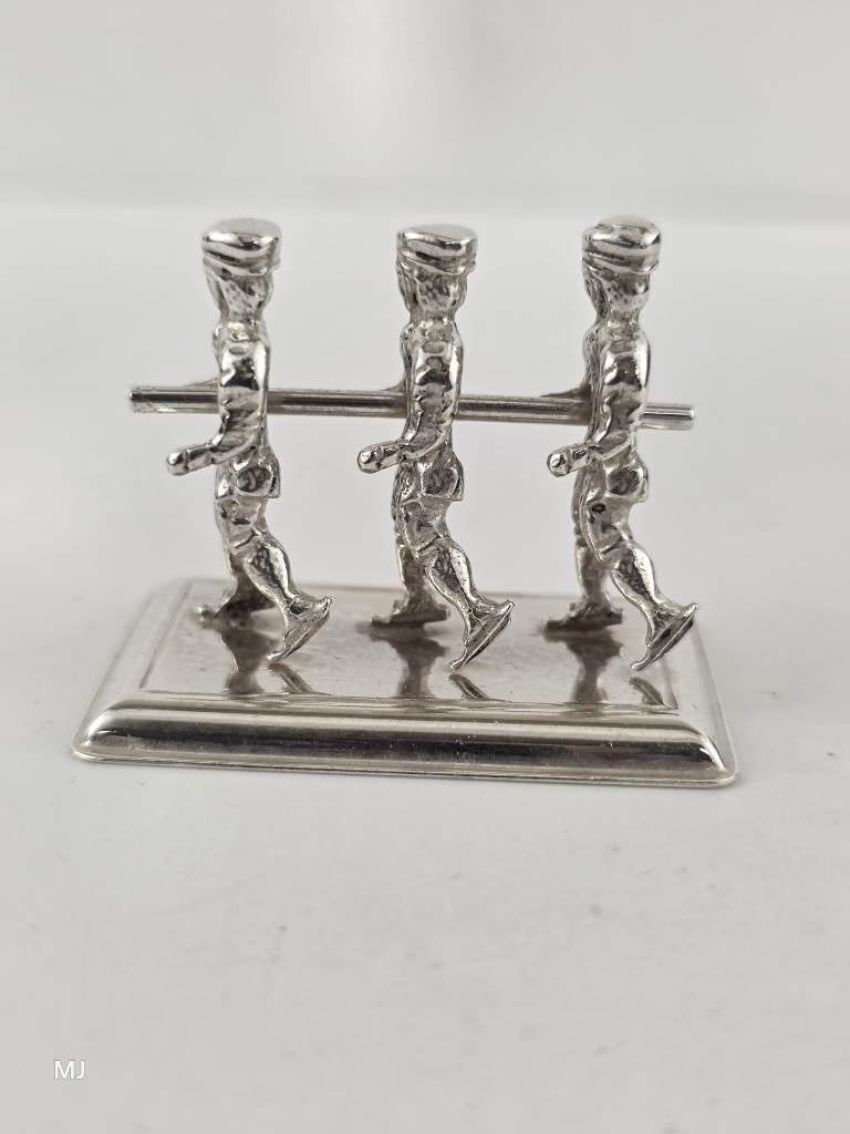 Zilveren miniatuur Schaatsers                           Z167, Antiek en Kunst, Ophalen of Verzenden, Zilver