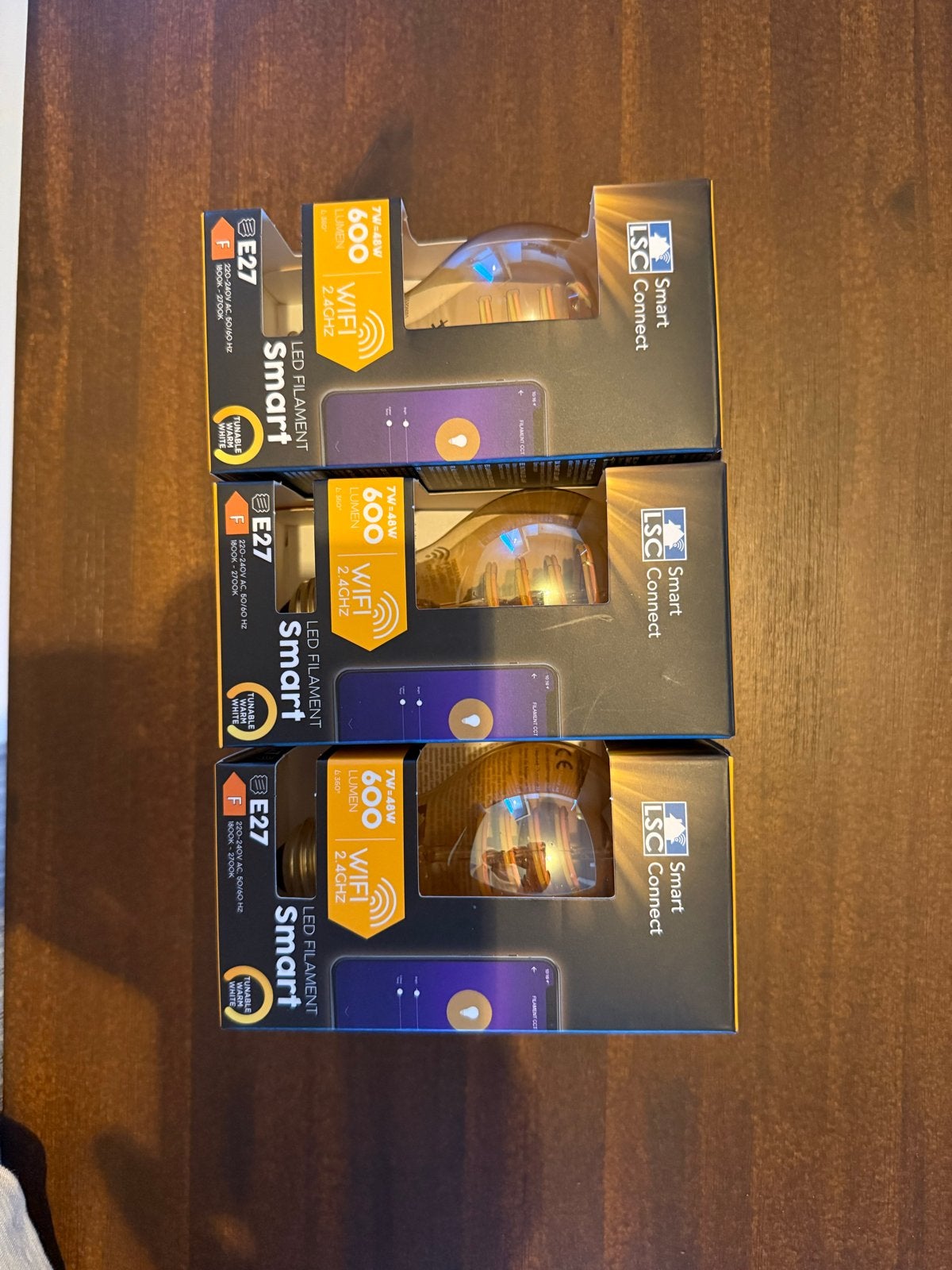 3x LSC Smart Connect E27 LED Filament Lampen (Action), Huis en Inrichting, Lampen | Overige, Nieuw, Overige merken, Dimbaar, E27 (groot)