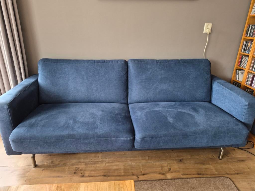 Blauwe bank van Easy sit, Huis en Inrichting, Ophalen, Gebruikt, Driepersoons, 75 tot 100 cm