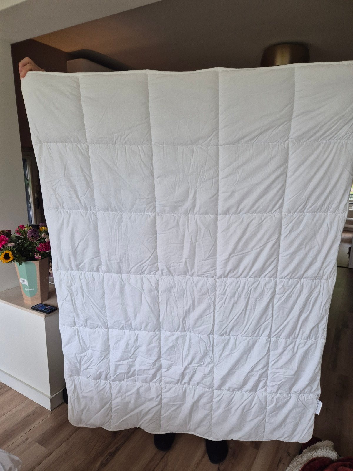 Peuterdekbed 150x120 cm - Zo goed als nieuw, Jongetje of Meisje, Wit, Peuterbed, Ophalen of Verzenden