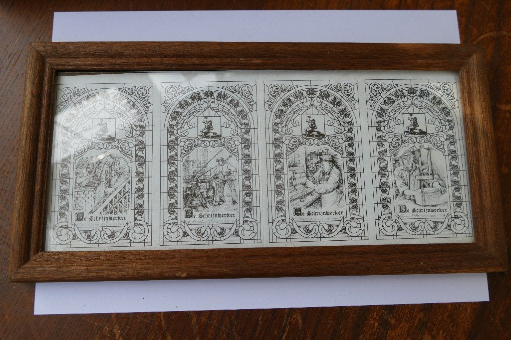 tegeltableau schrijnwerker, Antiek en Kunst, Ophalen of Verzenden