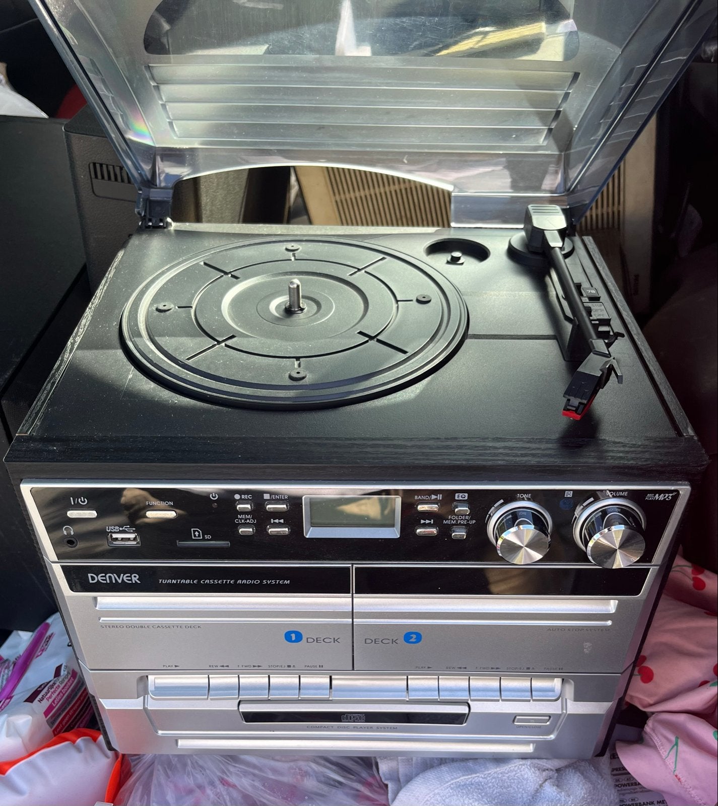 Denver Cassette (DAB) Radio System met afstandsbediening, Overige merken, Gebruikt, Cassettedeck, Losse componenten