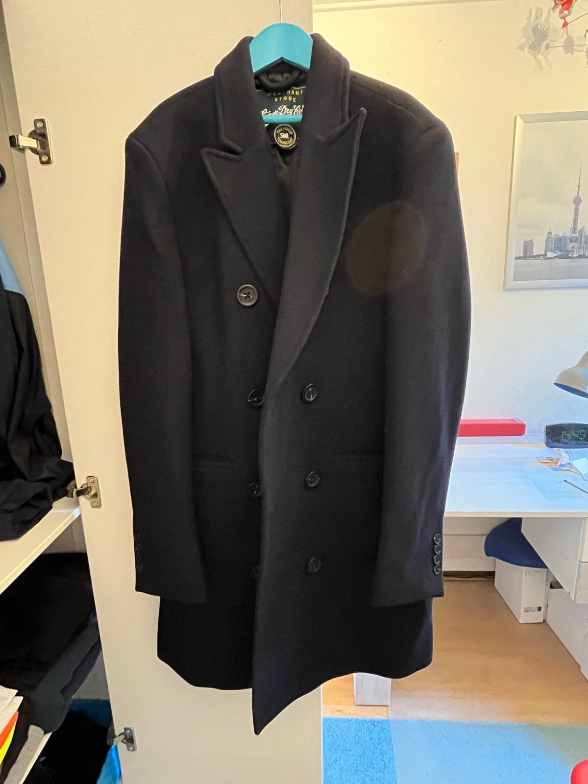 Stijlvolle Superdry Marine Peacoat - Maat S, Kleding | Heren, Verzenden, Zo goed als nieuw, Maat 46 (S) of kleiner, Blauw