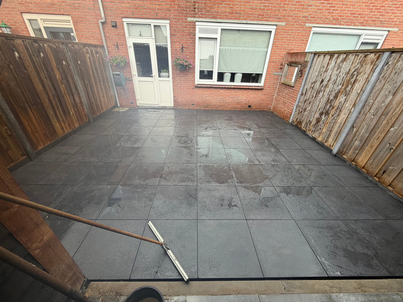 6 m2 60x60 tegels zwart over na aanleg, Tuin en Terras, Ophalen, Nieuw, Beton, Terrastegels