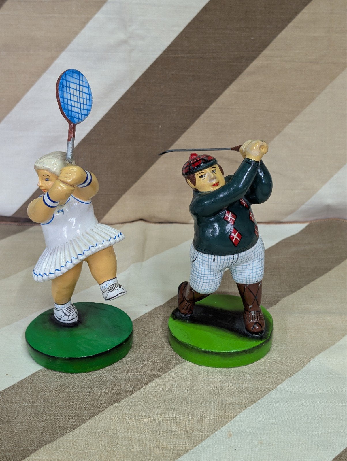 Peter Martin Original Beelden: Tennisster en Golfer, Ophalen of Verzenden, 20 - 50 cm, Beeld, Meerkleurig