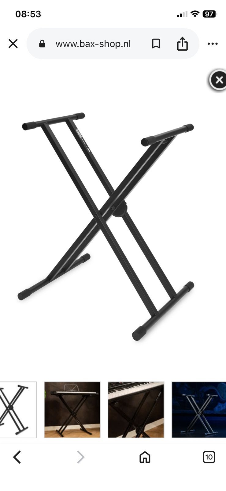 Standaard voor keyboard. Nieuw bij Bax gekocht, Ophalen, Overige materialen, 100 tot 150 cm, Nieuw