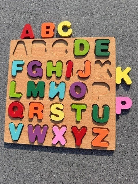 Puzzel Alfabet hout, Ophalen of Verzenden, Zo goed als nieuw, Overige typen