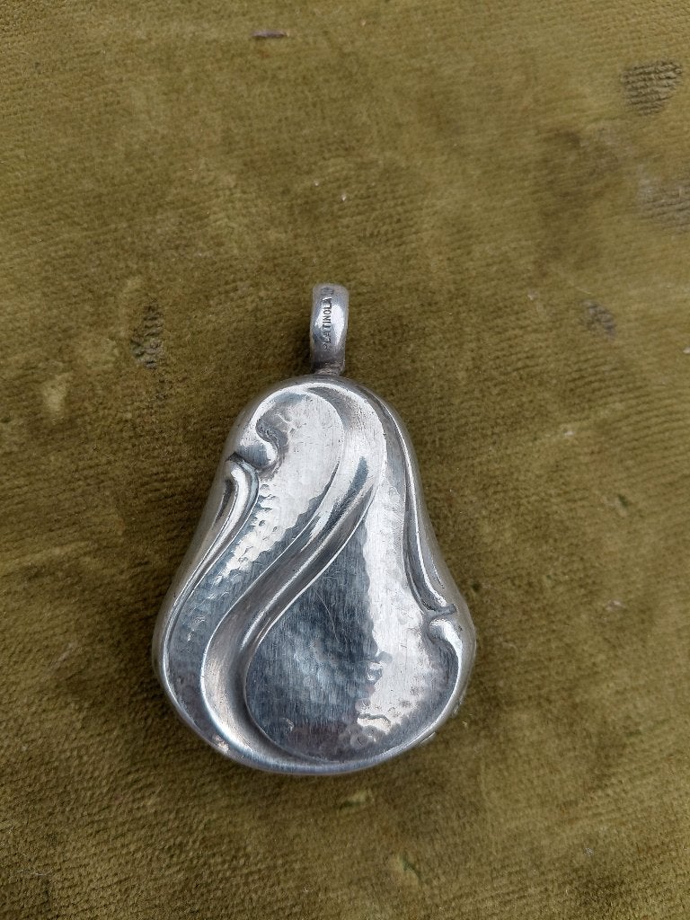 Verzilverde poezenbel, peervormig., Verzenden, Zilver