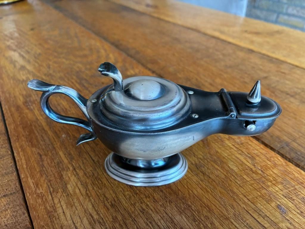 Vintage Dunhill tafel-aansteker – petrol – Made in England –, Ophalen, Gebruikt, Overige materialen, Minder dan 25 cm