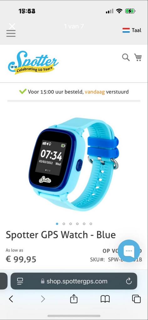 Spotter GPS Watch - Blauw (Kinder Smartwatch), Ophalen, Nieuw, Blauw, Jongen of Meisje