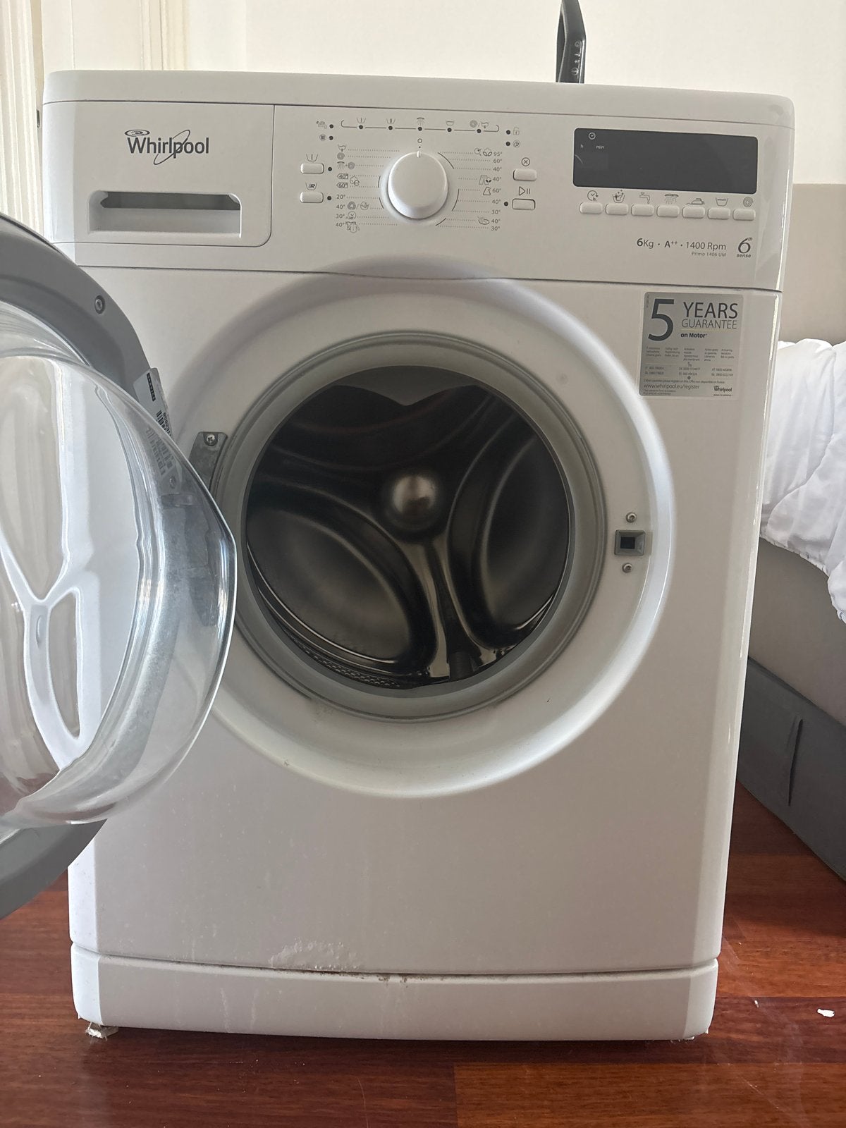 Whirlpool Wasmachine 6kg A++ 1400 RPM, Witgoed en Apparatuur, Ophalen, Gebruikt, 85 tot 90 cm, 1200 tot 1600 toeren