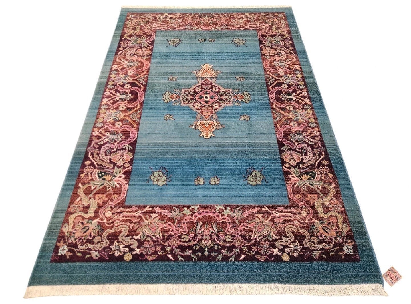 Vintage vloerkleed oosters  Gabbeh modern medall 155x230cm, Zwart, ., Gabbeh, 150 tot 200 cm