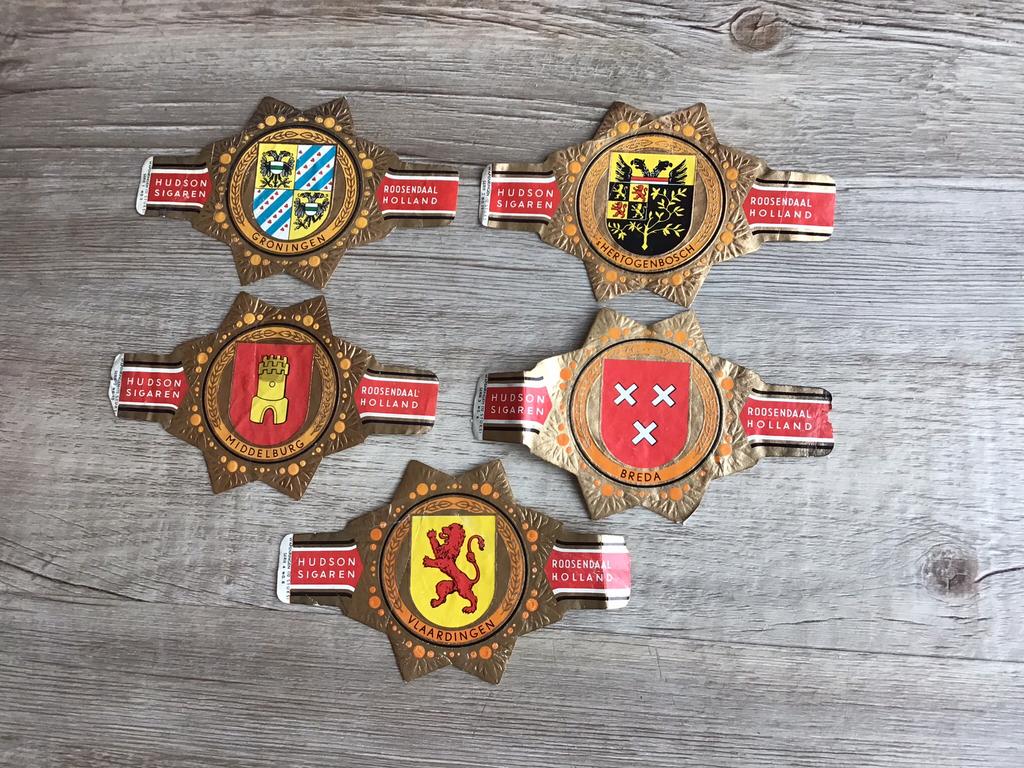Hudson Sigarenbanden Provincies ., Ophalen of Verzenden, Gebruikt, Sigarenbandjes