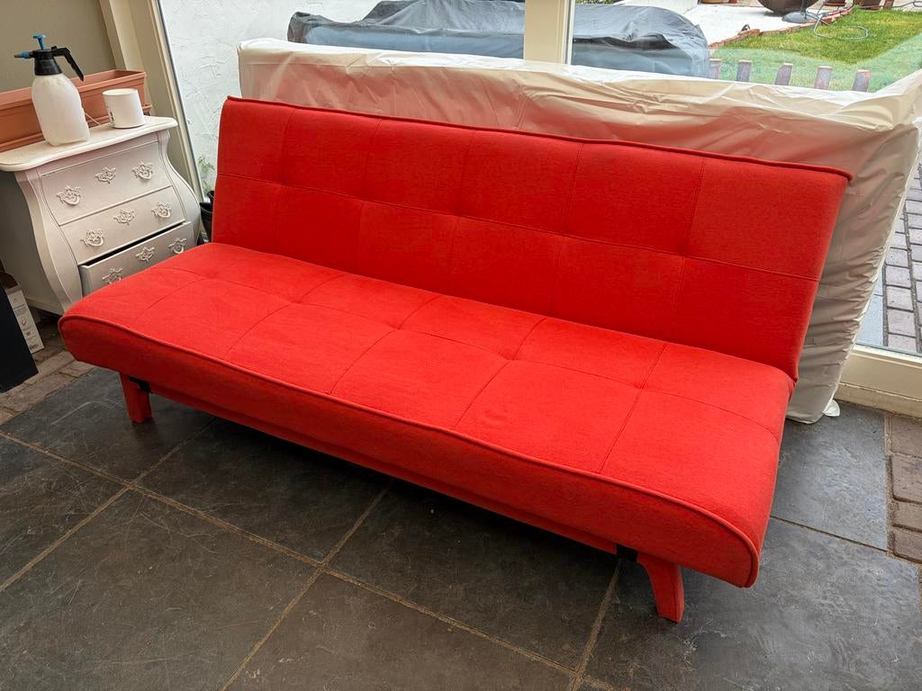 Made Yoko slaapbank - Oranje/Rood (170x50/100 cm), Ophalen, 100 cm, Tweepersoons, 190 cm of minder