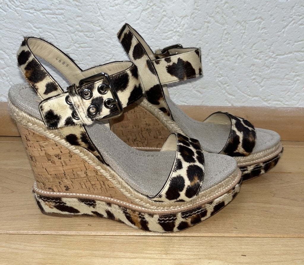 Miu Miu sleehak sandalen maat 39 luipaardprint ponyhaar ZGAN, Kleding | Dames, Schoenen, Miu Miu, Bruin, Verzenden, Sandalen of Muiltjes