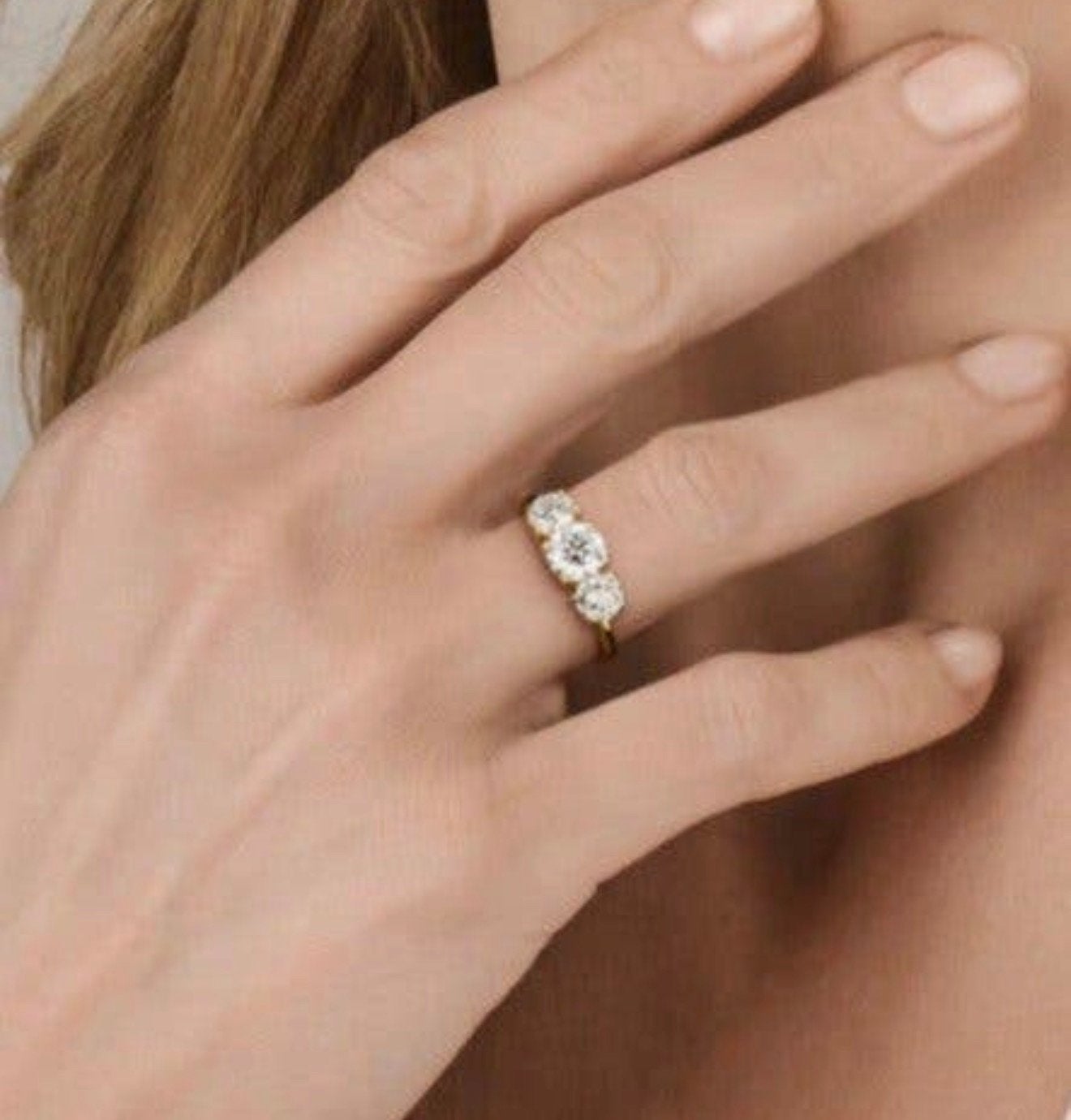 Gouden Trilogie ring met 3 diamanten 2.05ct met certificaat!, Nieuw, Ophalen of Verzenden, 17 tot 18, Met edelsteen