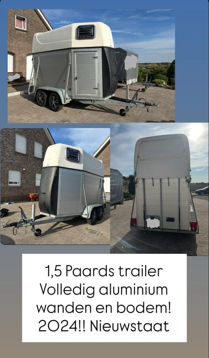 1,5 paards trailer volledig aluminium, Ophalen of Verzenden