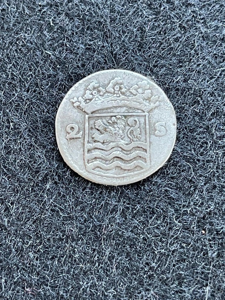 Bodemvondst zilveren 2 stuiver, dubbele wapenstuiver, Vóór koninkrijk, Zilver, Losse munt, Overige waardes