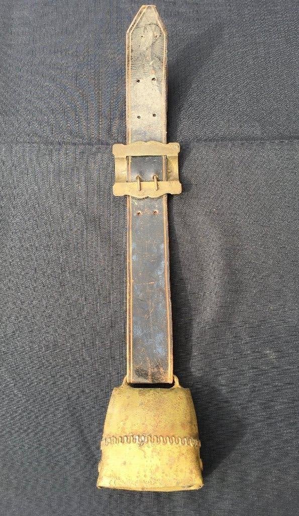Antieke Koeienbel Koebel met Leren Riem - Decoratief Item, Ophalen of Verzenden, Gebruikt