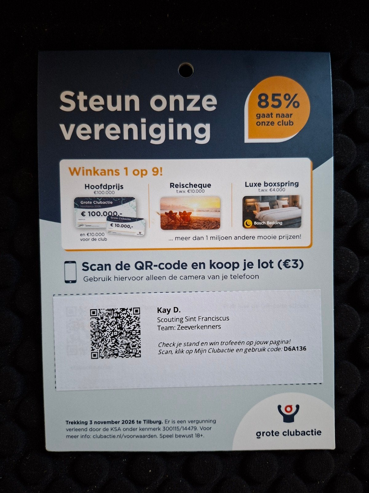 lootje(s) voor scouting st franciscus wijchen., Verzamelen, Ophalen, Nieuw, Overige typen