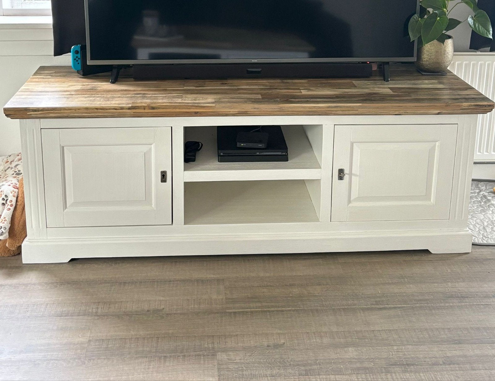 landelijke salon tafel en tv kast, Huis en Inrichting, Kasten | Televisiemeubels, Ophalen, Gebruikt, 50 tot 100 cm, Minder dan 100 cm