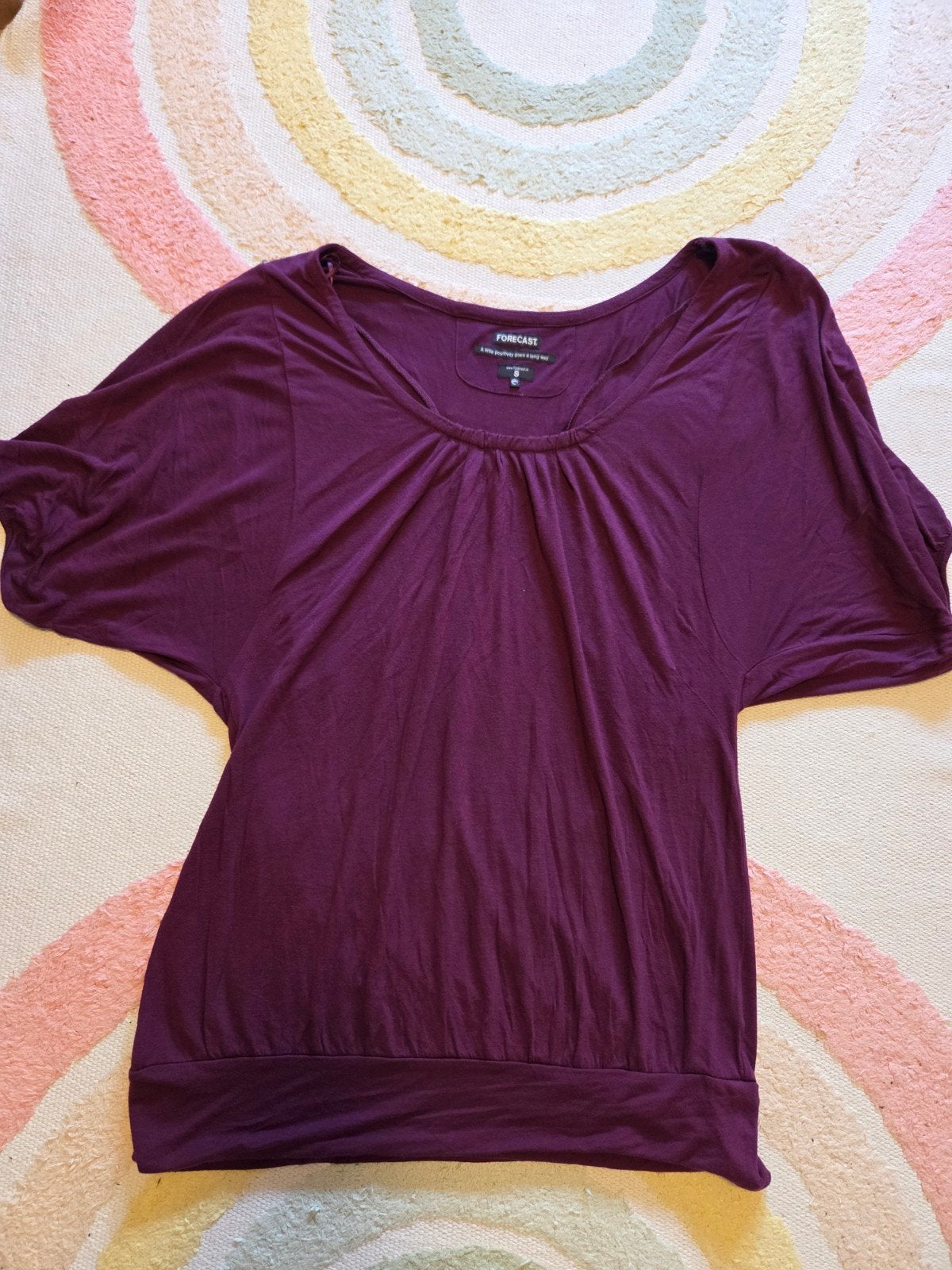 Forecast aubergine kleurig shirt maat S , oversizes baggy, Forecast, Paars, Ophalen of Verzenden, Korte mouw