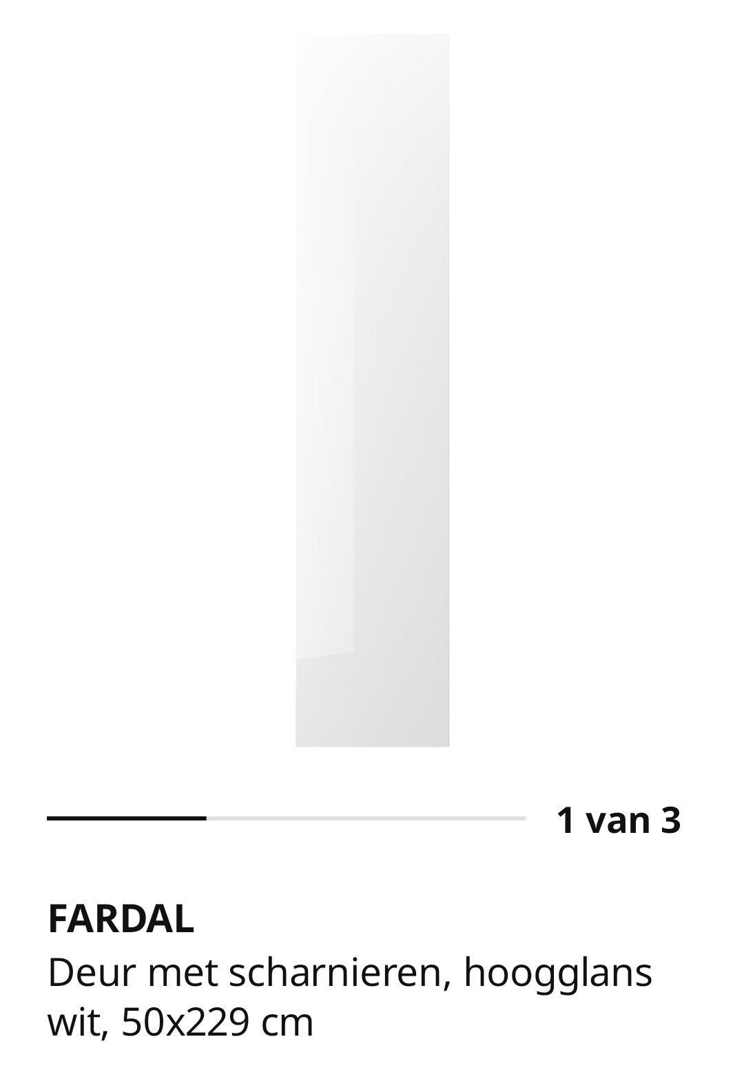 ikea Fardal deur voor Pax kast, Ophalen, Minder dan 25 cm, 50 tot 100 cm, 200 cm of meer