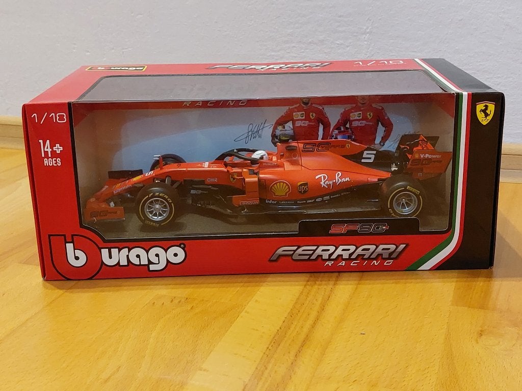 Sebastian Vettel Ferrari SF90 F1 2019 Bburago 1:18 model, Verzenden, Nieuw, Auto, Bburago