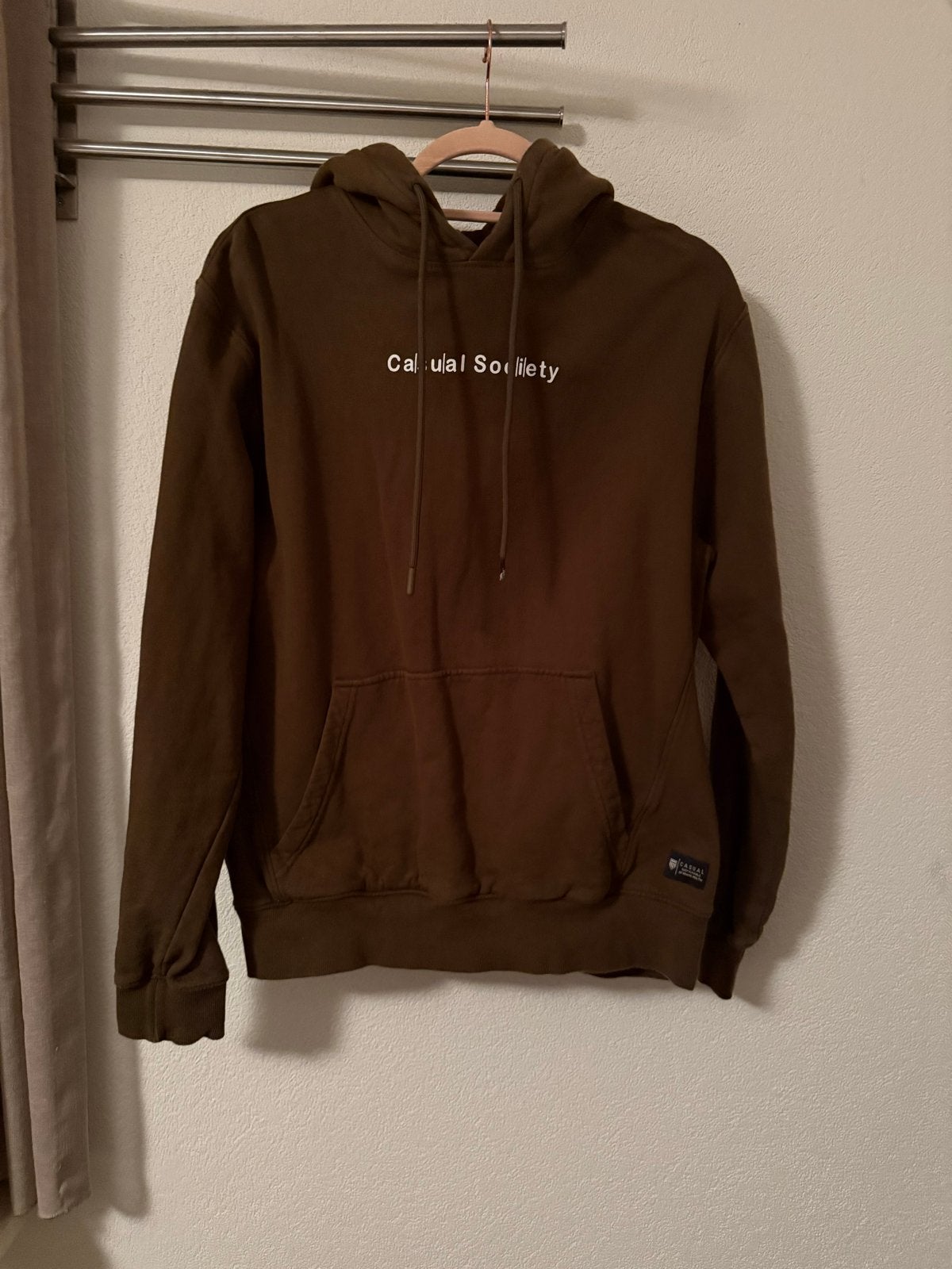 Basefield Khaki Hoodie 'Casual Society' Maat L, Kleding | Heren, Ophalen of Verzenden, Gedragen