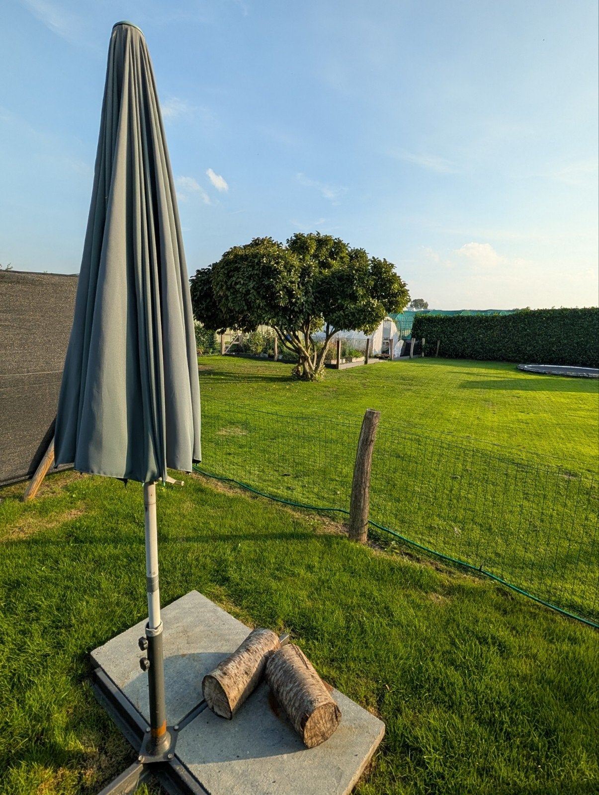 Parasol met voet, Ophalen, Gebruikt, Stokparasol