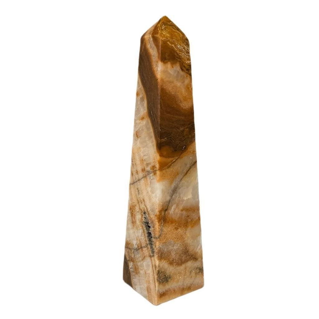 Bruine Onyx Obelisk 20 cm #3, Ophalen of Verzenden, Mineraal