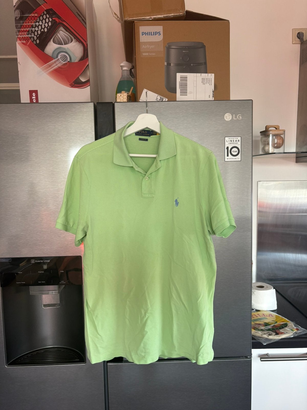 Ralph Lauren polo – frisse limegroene kleur | M | €25, Ophalen, Zo goed als nieuw, Maat 48/50 (M), Paars