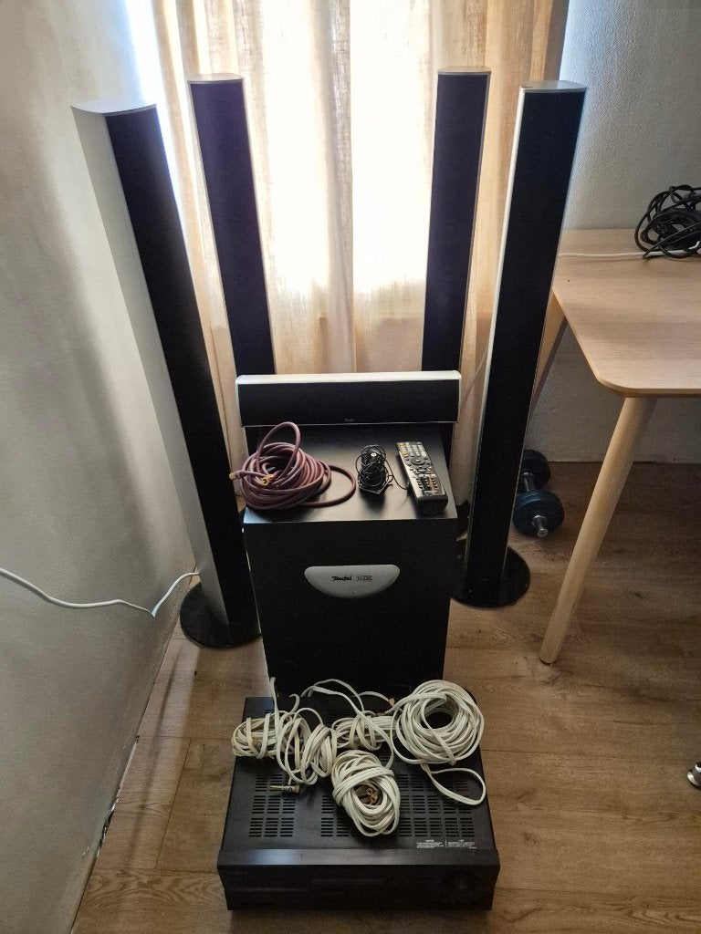 Teufel 5.1 surround set + Onkyo TX-SR608 + THX subwoofer, Gebruikt, 70 watt of meer, 5.1-systeem, Overige spelers